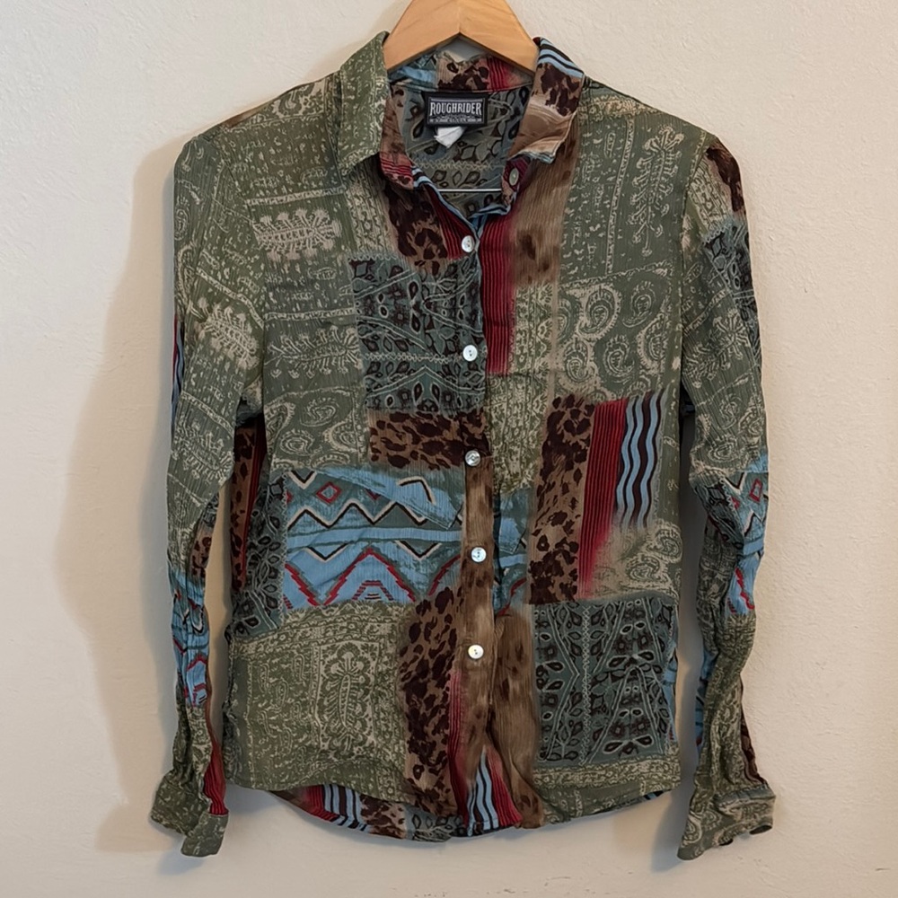 Vintage Women’s Roughrider by Circle T Multicolor Button down Blouse
